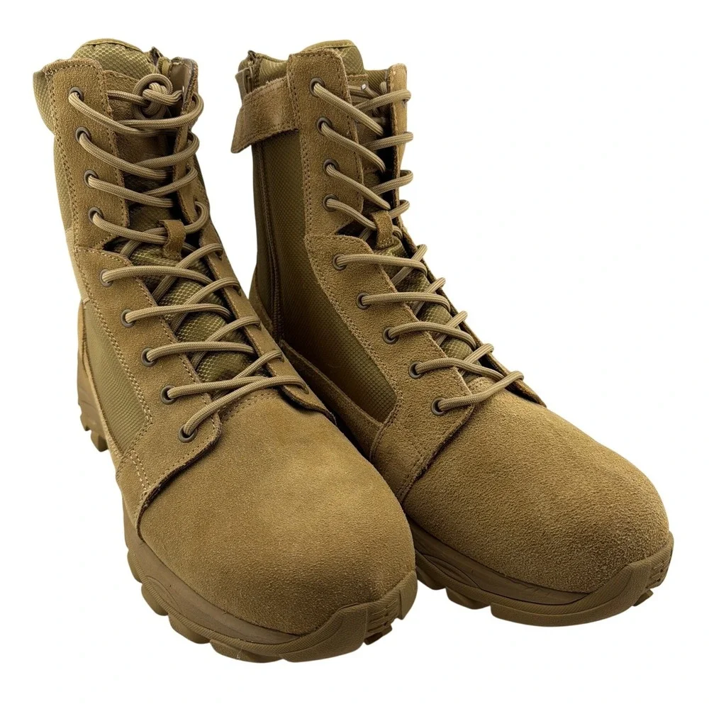 Bates‎ Tactical Boots Mens 14 Brown NIB Side Zip Suede E06511 Military Outdoor